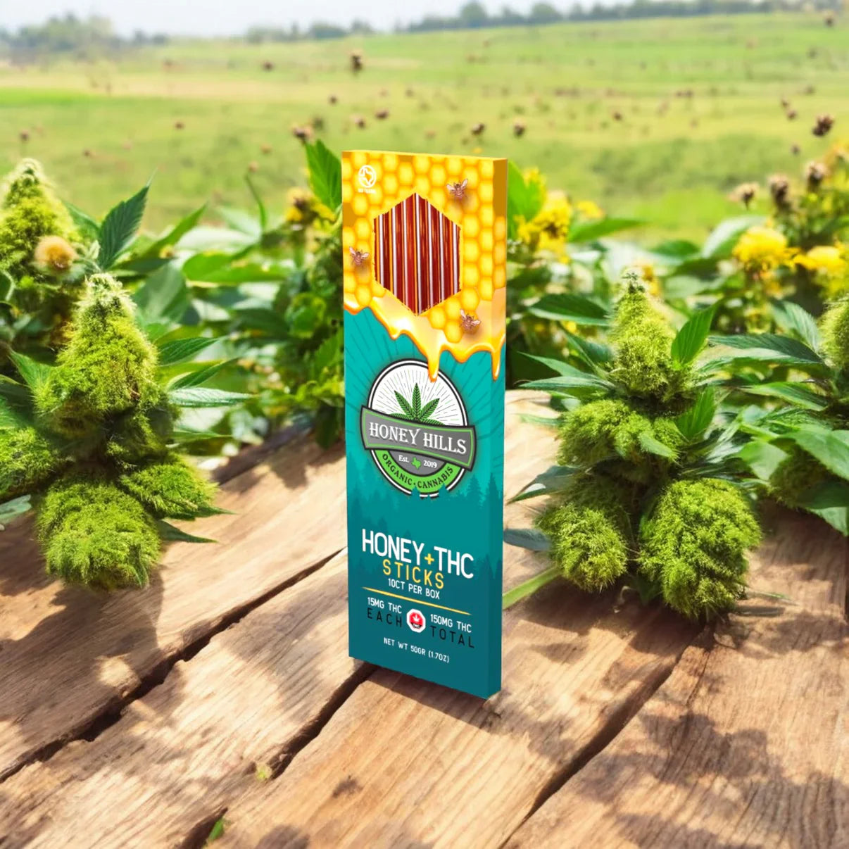 Honey Hills | Delta 9 THC Infused Honey Sticks [10ct]