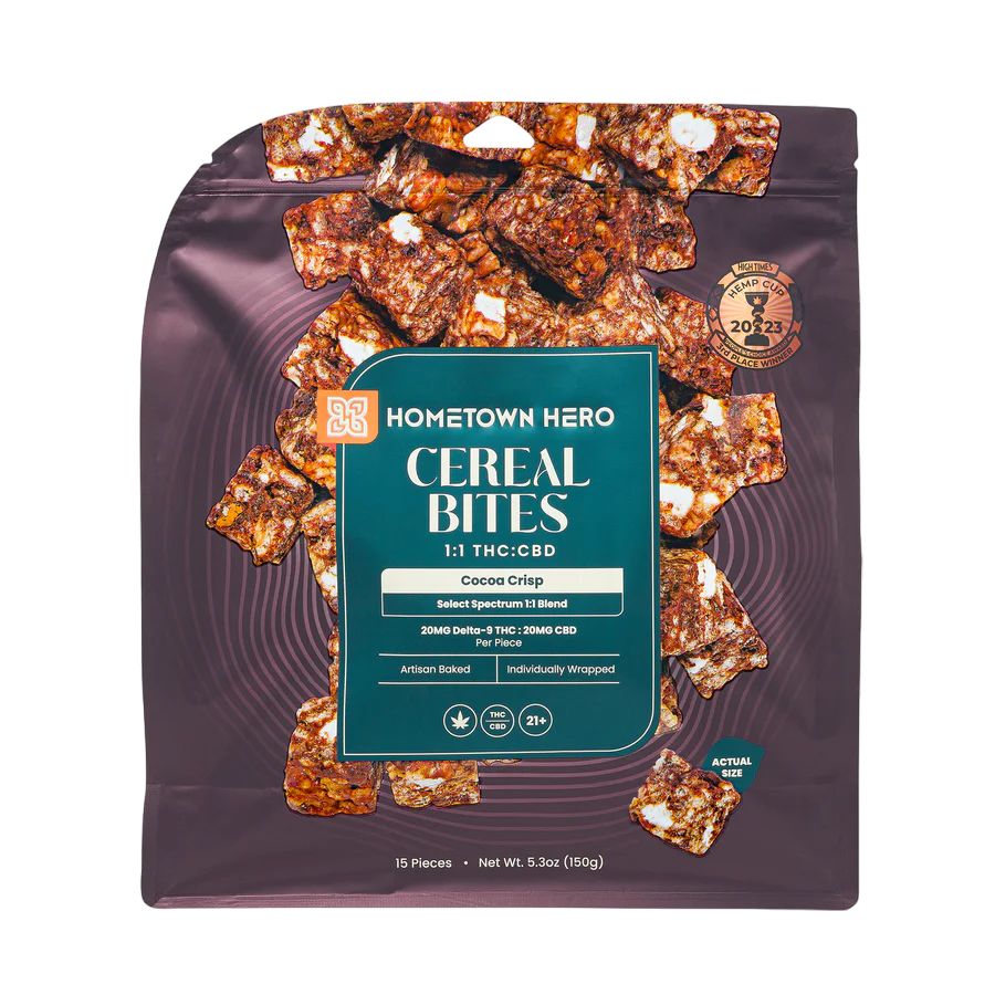 Hometown Hero | Delta 9 Cereal Bites - 15CT (20MG Each) | Cocoa Crisp